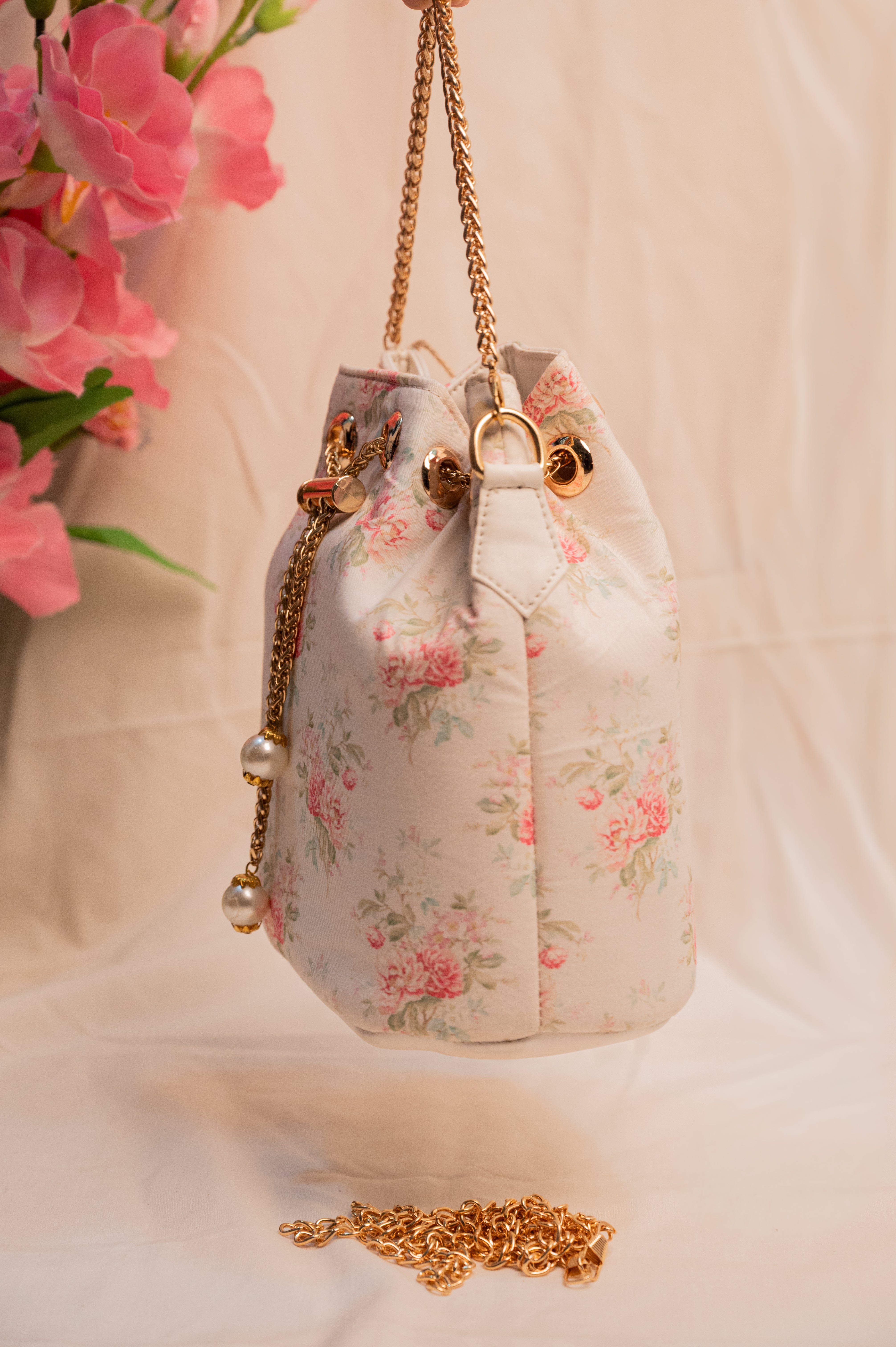 Soft peony drawstrings