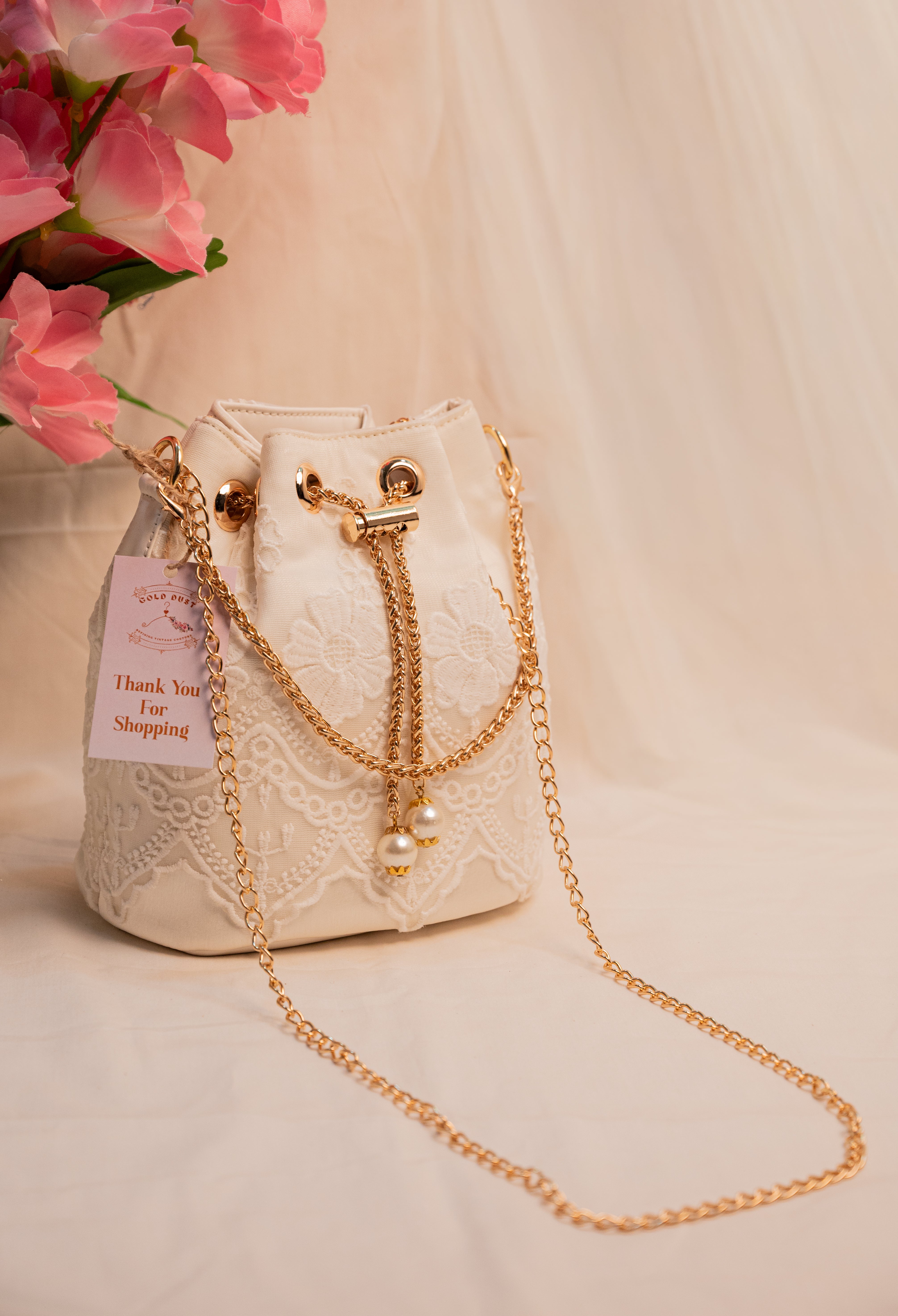 The Vintage Lace Blossom Bucket Bag