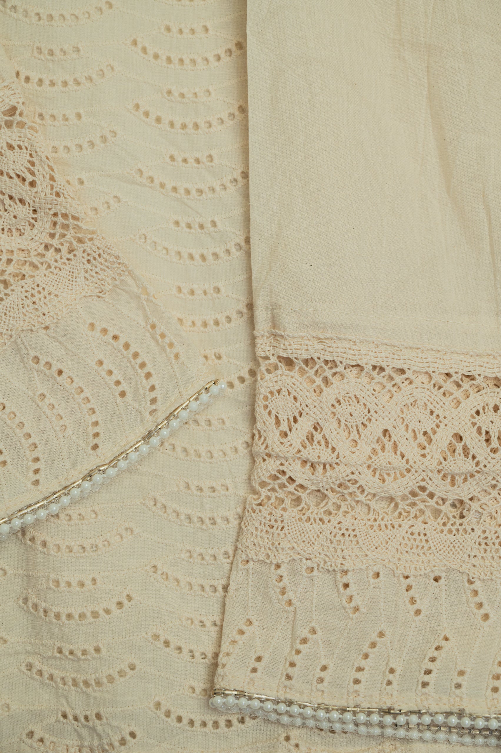 Ivory Wave Eyelet Cotton Top