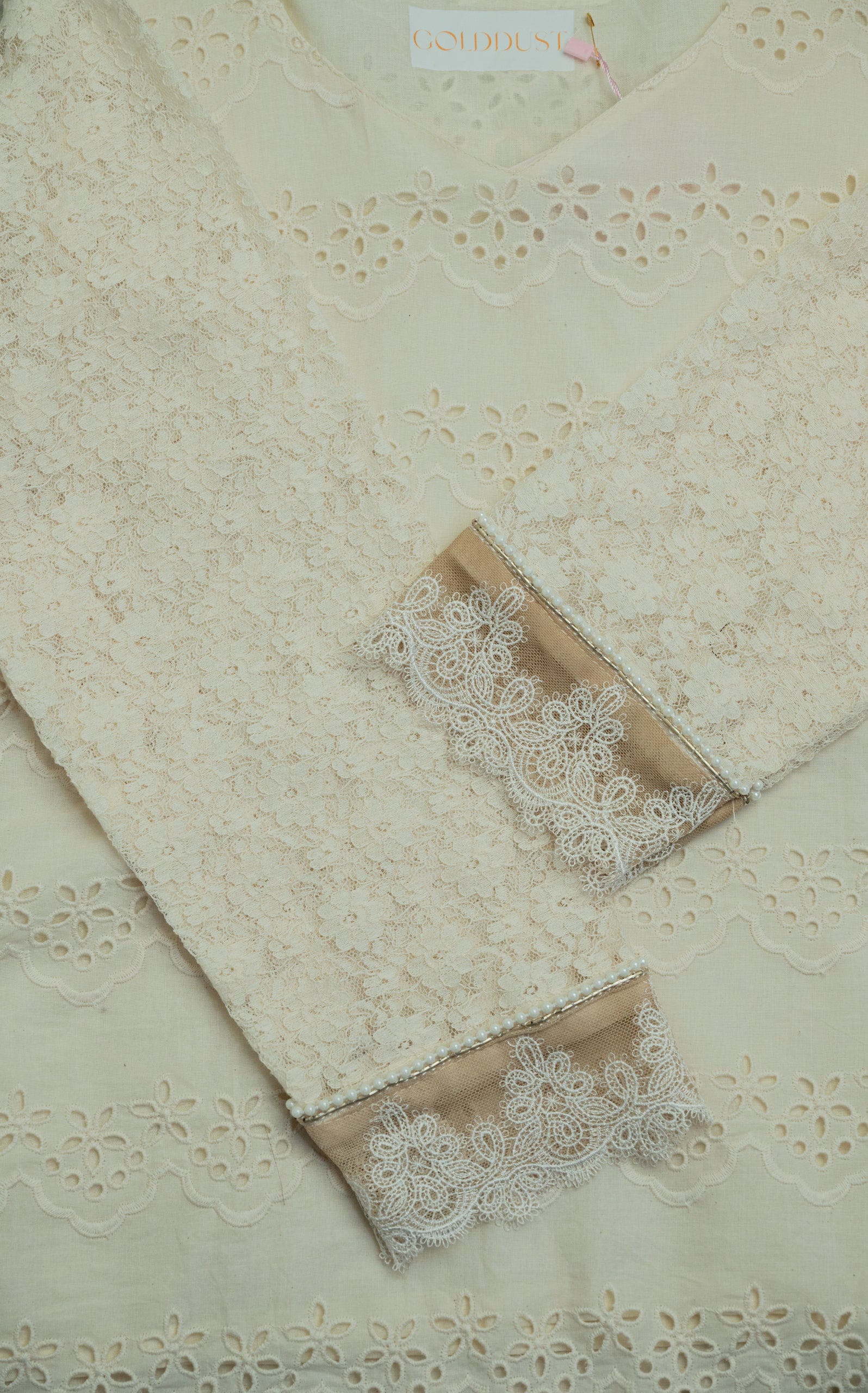 Ivory Eyelet Embroidered Cotton Top