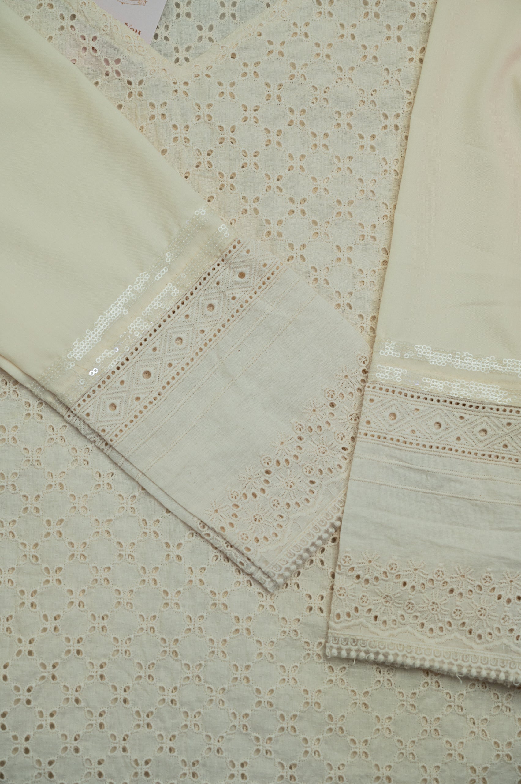 Ivory Floral Schiffli Cotton Top